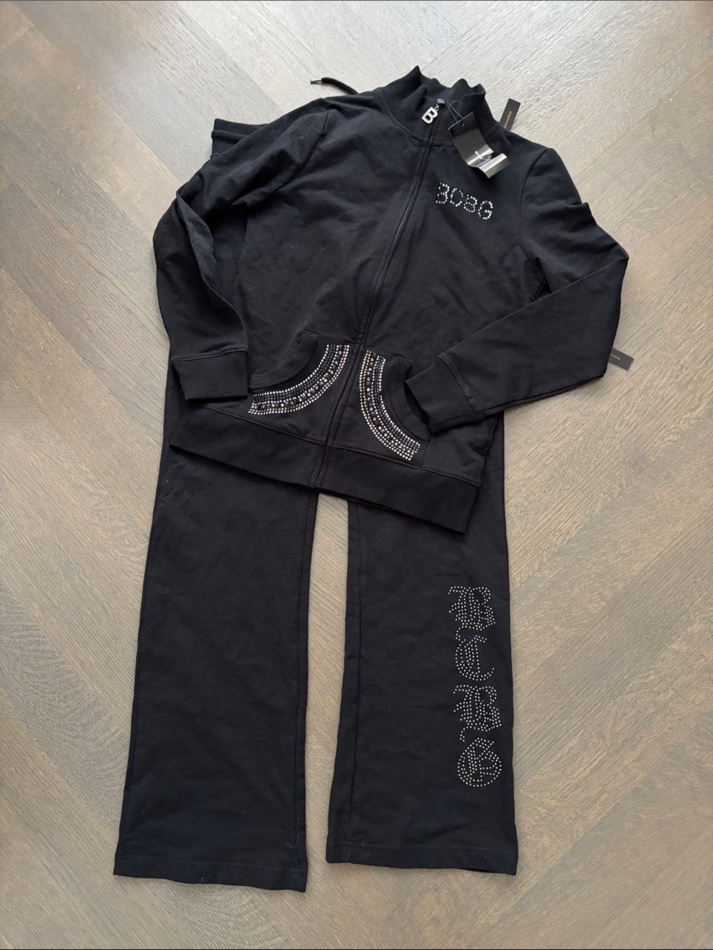 BCBGMaxAzria Black cotton sweatsuit size medium